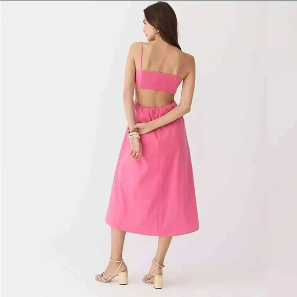 NWT J. Crew Collection Limited Ed. Bow-Front Cutout Midi Dress Stretch Taffeta - Picture 2 of 2